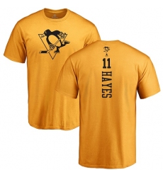 NHL Adidas Pittsburgh Penguins #11 Jimmy Hayes Gold One Color Backer T-Shirt