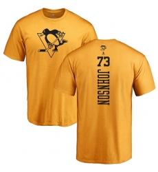 NHL Adidas Pittsburgh Penguins #73 Jack Johnson Gold One Color Backer T-Shirt