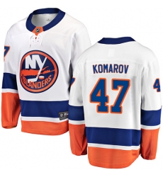 Youth New York Islanders #47 Leo Komarov Fanatics Branded White Away Breakaway NHL Jersey