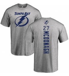 NHL Adidas Tampa Bay Lightning #27 Ryan McDonagh Ash Backer T-Shirt