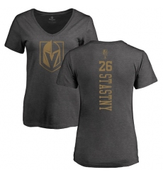 NHL Women's Adidas Vegas Golden Knights #26 Paul Stastny Charcoal One Color Backer T-Shirt