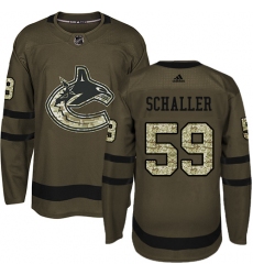 Youth Adidas Vancouver Canucks #59 Tim Schaller Authentic Green Salute to Service NHL Jersey