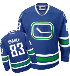 Women's Reebok Vancouver Canucks #83 Jay Beagle Authentic Royal Blue Third NHL Jersey