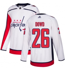 Youth Adidas Washington Capitals #26 Nic Dowd Authentic White Away NHL Jersey
