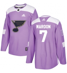 Men's Adidas St. Louis Blues #7 Patrick Maroon Authentic Purple Fights Cancer Practice NHL Jersey