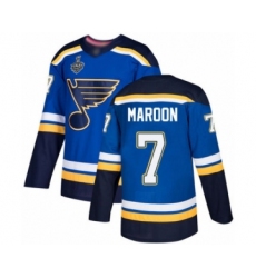 Youth St. Louis Blues #7 Patrick Maroon Authentic Royal Blue Home 2019 Stanley Cup Final Bound Hockey Jersey