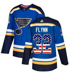 Youth Adidas St. Louis Blues #32 Brian Flynn Authentic Blue USA Flag Fashion NHL Jersey