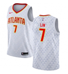 Men's Nike Atlanta Hawks #7 Jeremy Lin Swingman White NBA Jersey - Association Edition