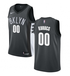 Men's Nike Brooklyn Nets #00 Rodions Kurucs Swingman Gray NBA Jersey Statement Edition