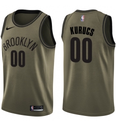 Youth Nike Brooklyn Nets #00 Rodions Kurucs Swingman Green Salute to Service NBA Jersey
