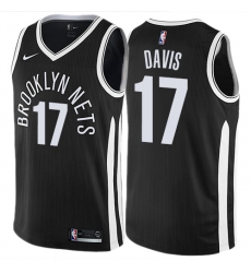 Men's Nike Brooklyn Nets #17 Ed Davis Swingman Black NBA Jersey - City Edition