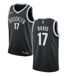 Women's Nike Brooklyn Nets #17 Ed Davis Swingman Black NBA Jersey - Icon Edition
