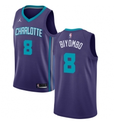 Men's Nike Jordan Charlotte Hornets #8 Bismack Biyombo Swingman Purple NBA Jersey Statement Edition