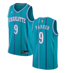 Youth Nike Jordan Charlotte Hornets #9 Tony Parker Swingman Aqua Hardwood Classics NBA Jersey