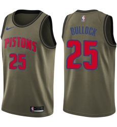 Men's Nike Detroit Pistons #25 Reggie Bullock Swingman Green Salute to Service NBA Jersey