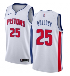 Men's Nike Detroit Pistons #25 Reggie Bullock Swingman White NBA Jersey - Association Edition