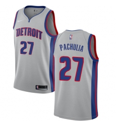 Women's Nike Detroit Pistons #27 Zaza Pachulia Swingman Silver NBA Jersey Statement Edition
