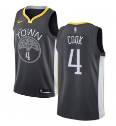 Men's Nike Golden State Warriors #4 Quinn Cook Swingman Black NBA Jersey - Statement Edition