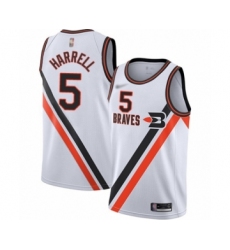 Men's Los Angeles Clippers #5 Montrezl Harrell Authentic White Hardwood Classics Finished Basketball Jersey