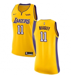 Women's Nike Los Angeles Lakers #11 Michael Beasley Swingman Gold NBA Jersey - Icon Edition