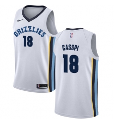 Men's Nike Memphis Grizzlies #18 Omri Casspi Swingman White NBA Jersey - Association Edition