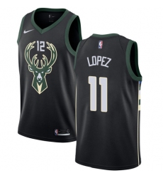Women's Nike Milwaukee Bucks #11 Brook Lopez Swingman Black NBA Jersey - Statement Edition