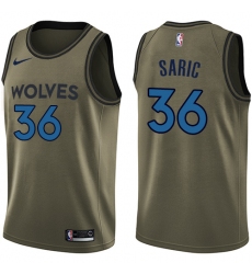 Youth Nike Minnesota Timberwolves #36 Dario Saric Swingman Green Salute to Service NBA Jersey