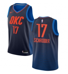 Women's Nike Oklahoma City Thunder #17 Dennis Schroder Swingman Navy Blue NBA Jersey Statement Edition