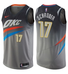 Youth Nike Oklahoma City Thunder #17 Dennis Schroder Swingman Gray NBA Jersey - City Edition