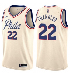 Women's Nike Philadelphia 76ers #22 Wilson Chandler Swingman Cream NBA Jersey - City Edition