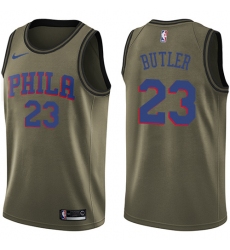 Youth Nike Philadelphia 76ers #23 Jimmy Butler Swingman Green Salute to Service NBA Jersey
