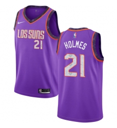 Men's Nike Phoenix Suns #21 Richaun Holmes Swingman Purple NBA Jersey - 2018 19 City Edition