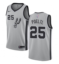 Youth Nike San Antonio Spurs #25 Jakob Poeltl Swingman Silver NBA Jersey Statement Edition