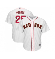 Youth Boston Red Sox #25 Steve Pearce Authentic White 2019 Gold Program Cool Base Baseball Jersey