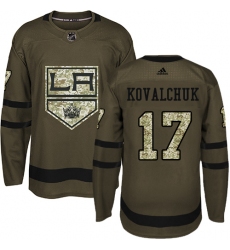 Men's Adidas Los Angeles Kings #17 Ilya Kovalchuk Green Salute to Service Stitched NHL Jersey