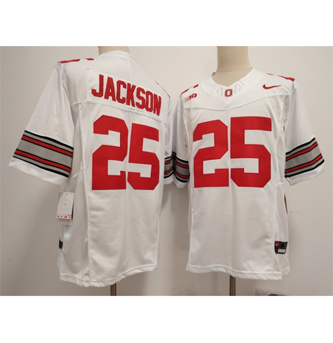 Men's Ohio State Buckeyes #25 Lamar Bo Jackson White F.U.S.E. Limited Stitched Jersey