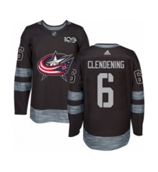 Men's Adidas Columbus Blue Jackets #6 Adam Clendening Authentic Black 1917-2017 100th Anniversary NHL Jersey