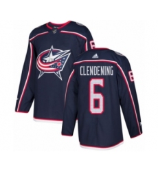 Youth Adidas Columbus Blue Jackets #6 Adam Clendening Authentic Navy Blue Home NHL Jersey