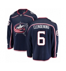 Youth Columbus Blue Jackets #6 Adam Clendening Authentic Navy Blue Home Fanatics Branded Breakaway NHL Jersey