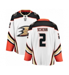 Men's Anaheim Ducks #2 Luke Schenn Authentic White Away Fanatics Branded Breakaway NHL Jersey