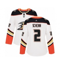 Women's Adidas Anaheim Ducks #2 Luke Schenn Authentic White Away NHL Jersey