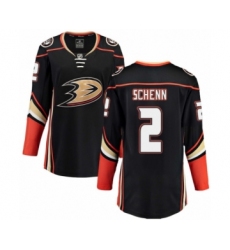 Women's Anaheim Ducks #2 Luke Schenn Authentic Black Home Fanatics Branded Breakaway NHL Jersey