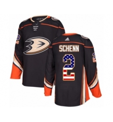 Youth Adidas Anaheim Ducks #2 Luke Schenn Authentic Black USA Flag Fashion NHL Jersey