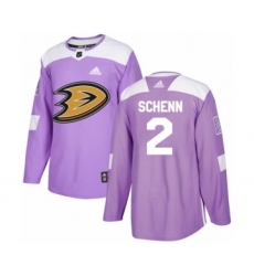 Youth Adidas Anaheim Ducks #2 Luke Schenn Authentic Purple Fights Cancer Practice NHL Jersey