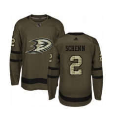 Youth Adidas Anaheim Ducks #2 Luke Schenn Premier Green Salute to Service NHL Jersey