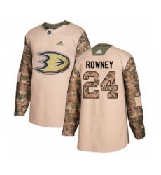 Men's Adidas Anaheim Ducks #24 Carter Rowney Authentic Camo Veterans Day Practice NHL Jersey