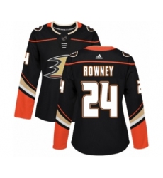 Women's Adidas Anaheim Ducks #24 Carter Rowney Premier Black Home NHL Jersey