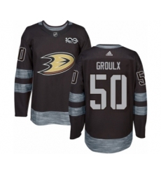 Men's Adidas Anaheim Ducks #50 Benoit-Olivier Groulx Authentic Black 1917-2017 100th Anniversary NHL Jersey