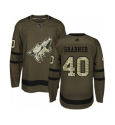 Men's Adidas Arizona Coyotes #40 Michael Grabner Authentic Green Salute to Service NHL Jersey