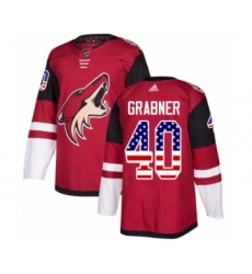 Men's Adidas Arizona Coyotes #40 Michael Grabner Authentic Red USA Flag Fashion NHL Jersey